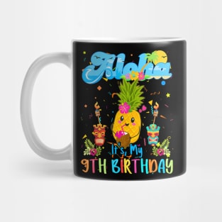 Aloha Its My 9Th Birthday 9 Years Girls Hawaiian Luau Candle Mug